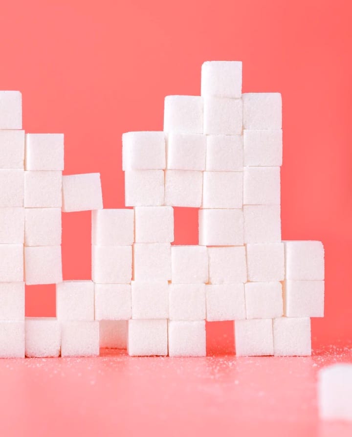 Sugarcubes stacked on top of each other